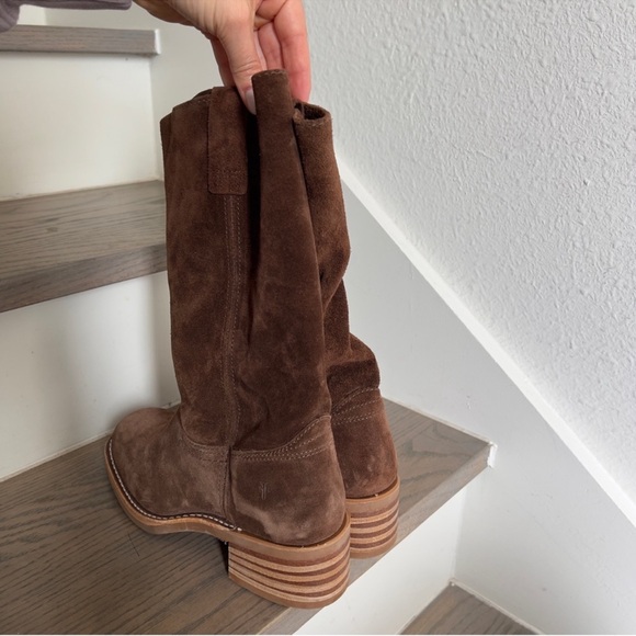 NWOB Frye Campus 12R Brown Leather Boots in Brown Brownie Suede - Picture 9 of 11